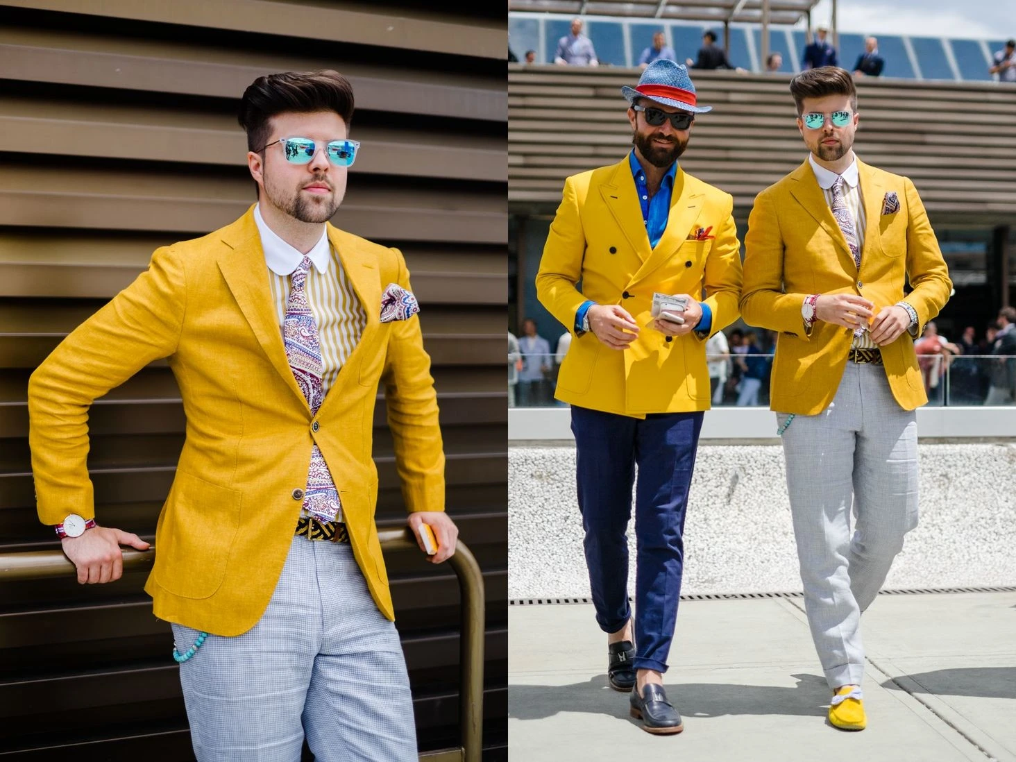 Sani Starr Pitti Uomo Pitticolor Florence fashion blogger Fujifilm X-T1: windowpane check suit with dandy pocket square, shot 20