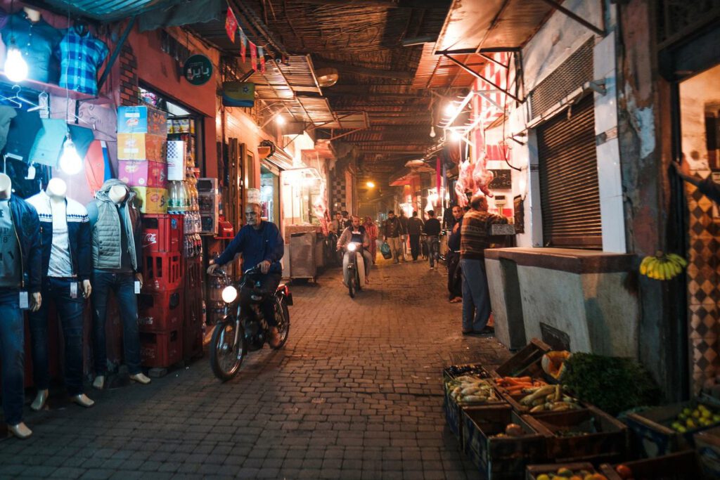 marrakech by night street photo