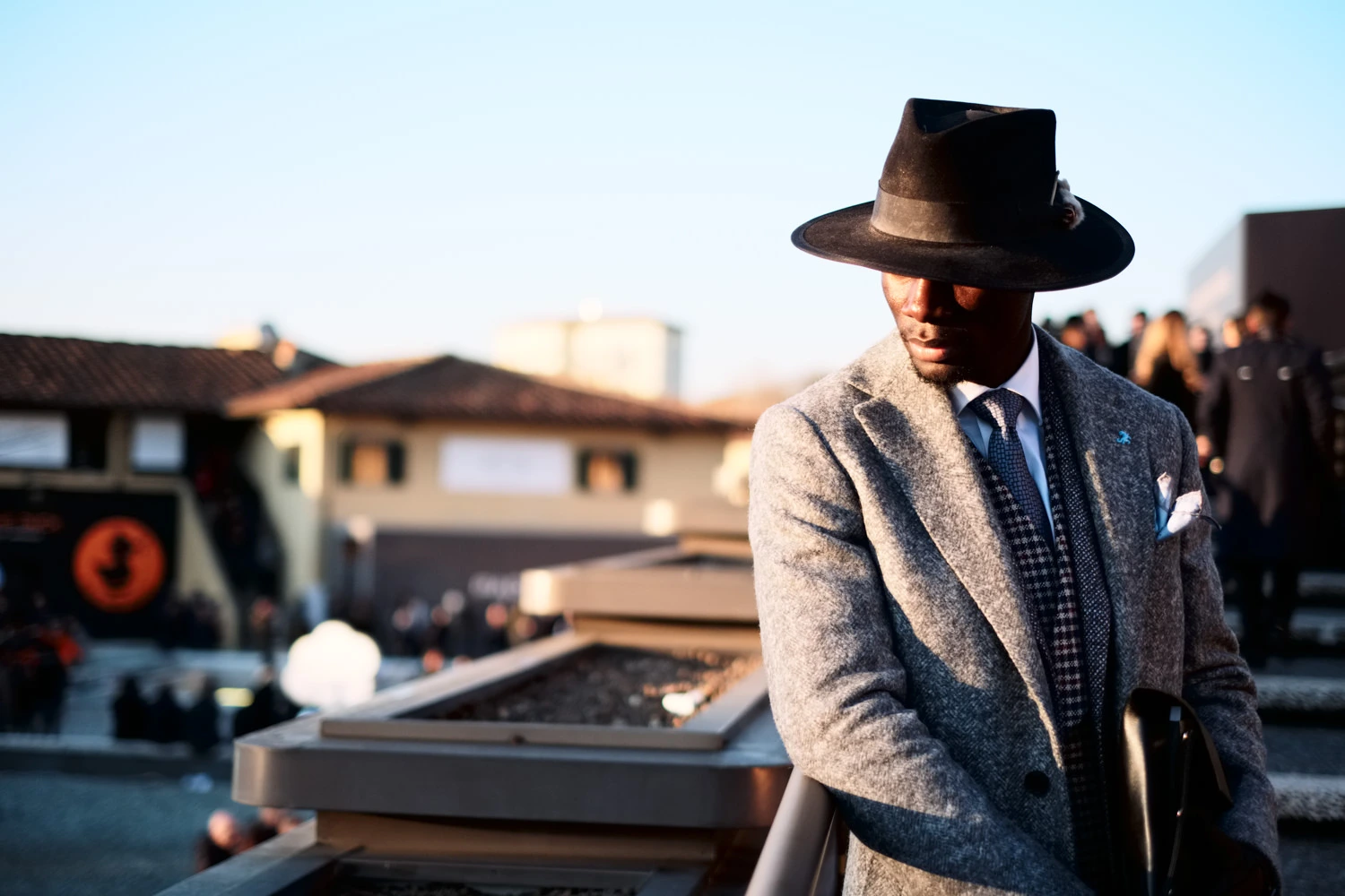 Salomon Parisian style menswear portrait Pitti Uomo 91 Florence Fujifilm cover shot