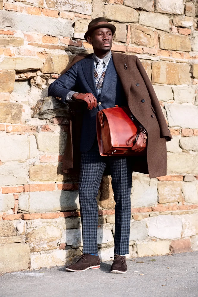 Salomon Parisian style menswear portrait Pitti Uomo 91 Florence Fujifilm shot 04