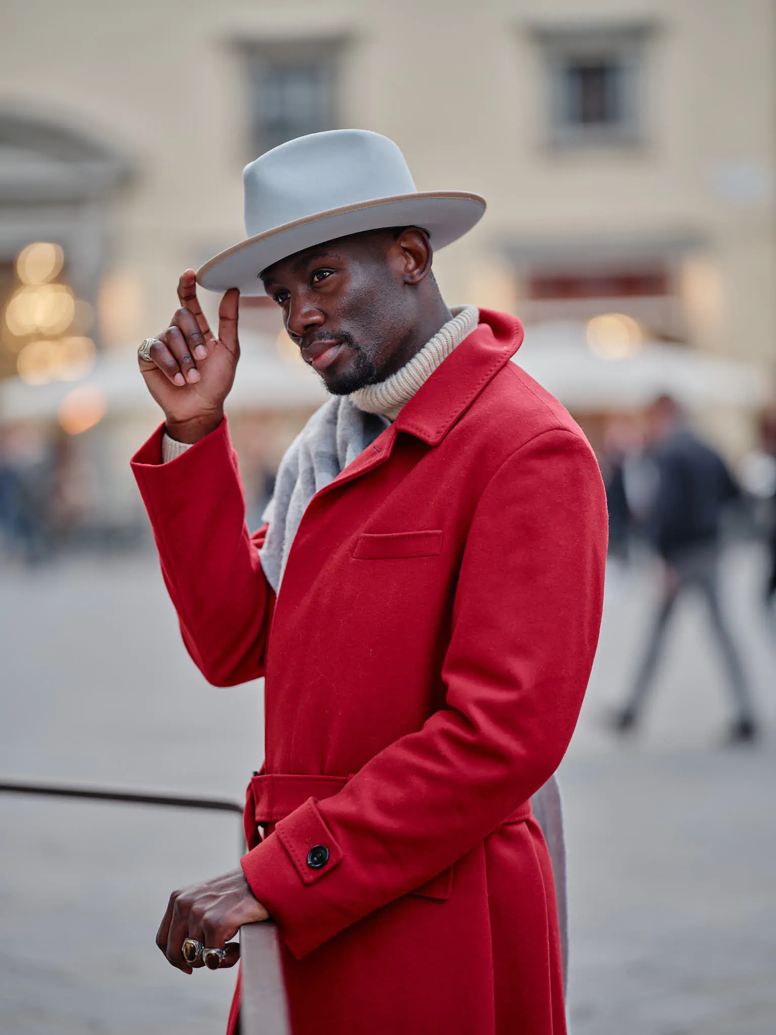 Pitti Uomo 97 attendee final editorial portrait Florence Italy