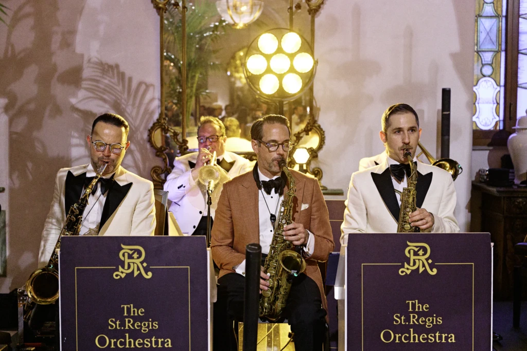 Guest in black-tie attire at the St. Regis Pitti Uomo party, Florence