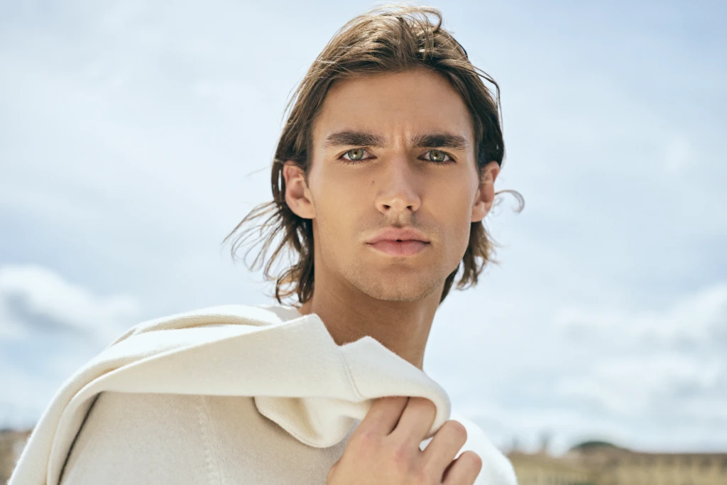 Patrick Assaraf fashion editorial walking through central Florence -- fashion campaign photography by Alessandro Michelazzi