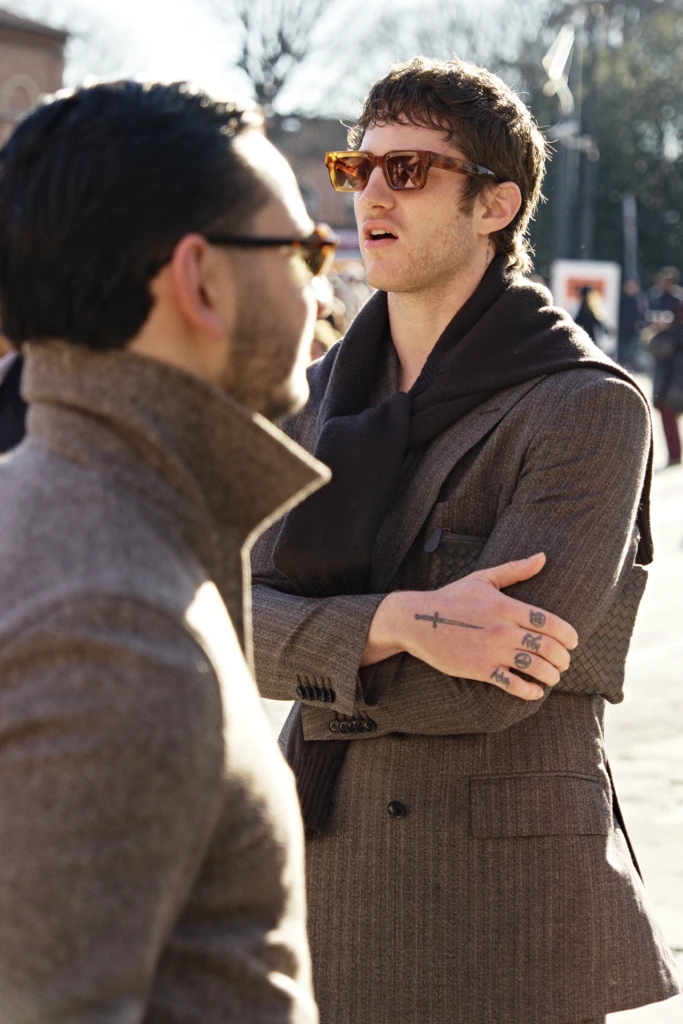 Menswear street style at Pitti Immagine Uomo 107, Florence — arrivals and outfits outside the Fortezza da Basso, image 009.