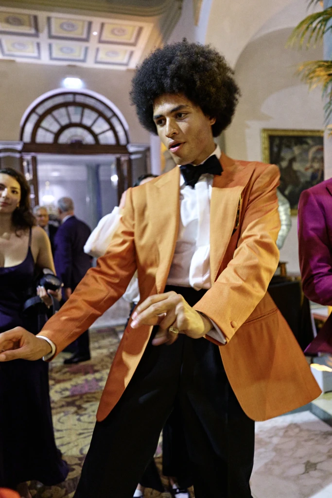 Elegant evening look at the St. Regis Hotel party, Pitti Immagine Uomo 110