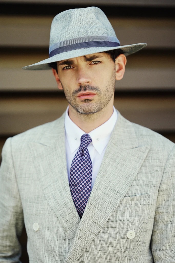 Menswear look photographed at the Pitti Immagine Uomo 108 trade fair, Florence.