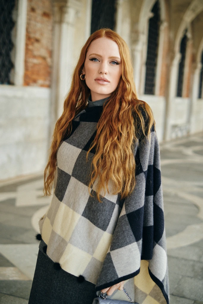 LoveFur campaign shot walking through central Venice -- winter fashion photography in Venice