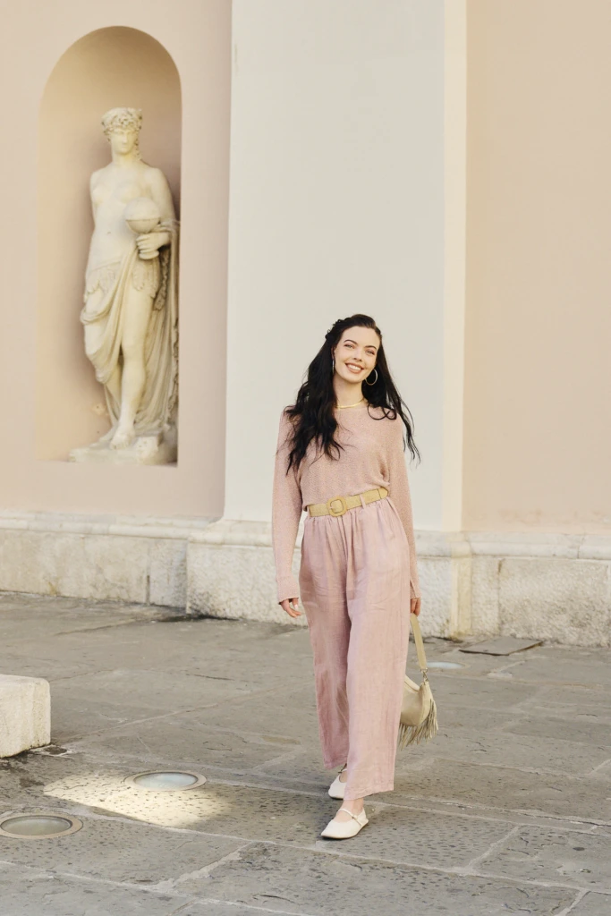 Filippa summer collection shot on Trieste cobblestones -- fashion photography in Trieste