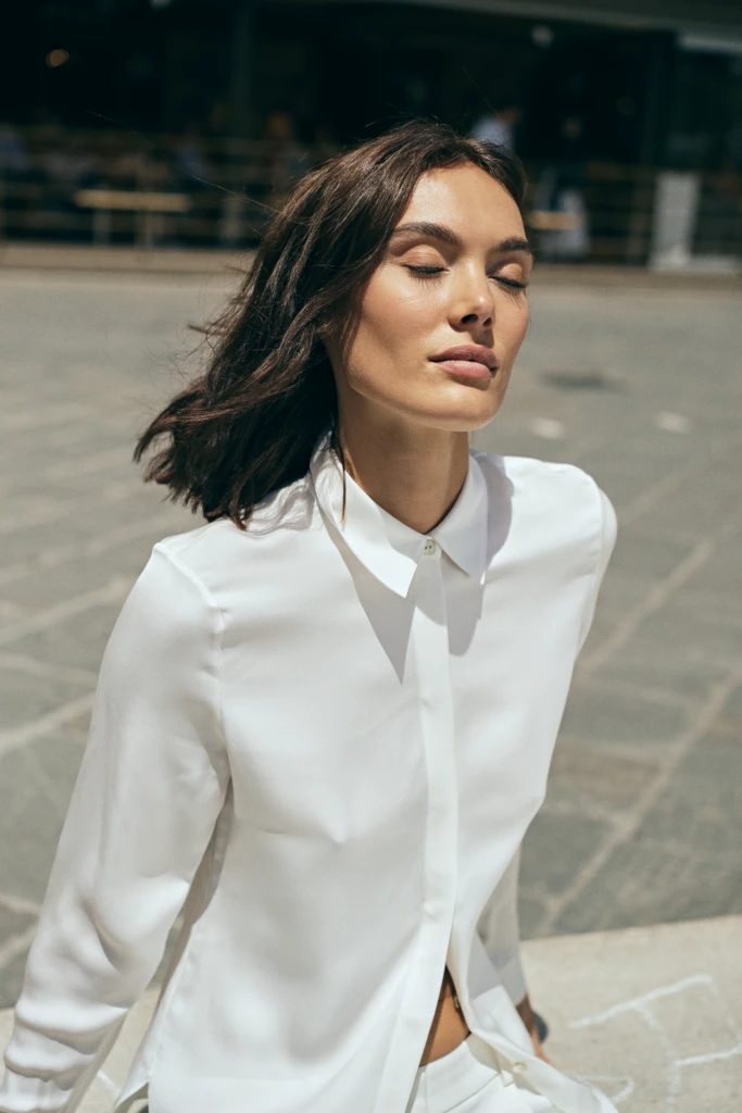 Patrick Assaraf editorial campaign look near the Arno river, Florence -- fashion campaign photography by Alessandro Michelazzi