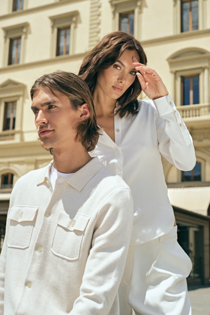 Patrick Assaraf street style fashion portrait in Florence city centre -- fashion campaign photography by Alessandro Michelazzi