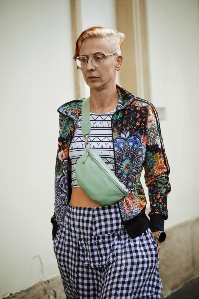 Street style look photographed during Milano Fashion Week, September 2025