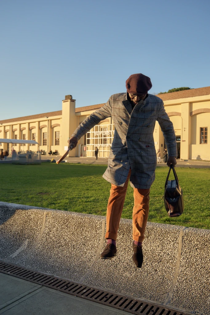 Menswear street style at Pitti Immagine Uomo 107, Florence — arrivals and outfits outside the Fortezza da Basso, image 034.