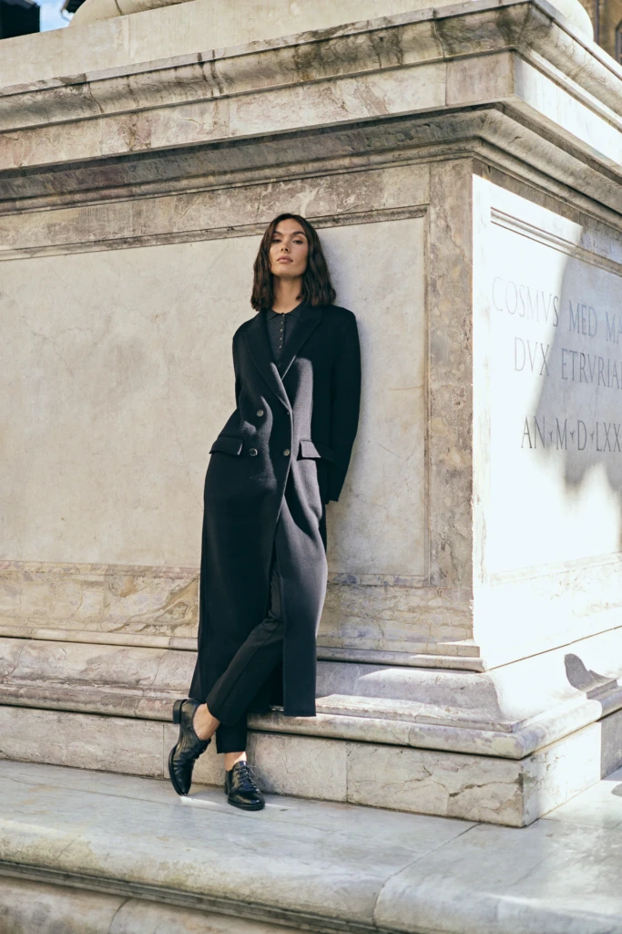 Patrick Assaraf street style fashion portrait in Florence city centre -- fashion campaign photography by Alessandro Michelazzi
