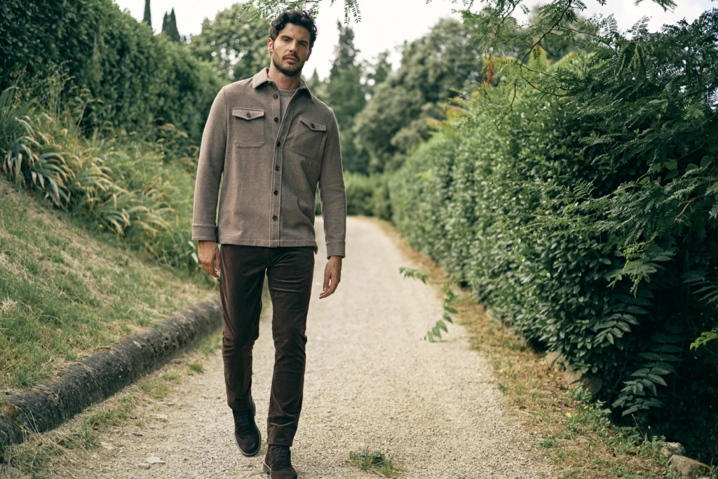 Patrick Assaraf campaign look near Caffè Gilli, Florence -- fashion campaign photography by Alessandro Michelazzi