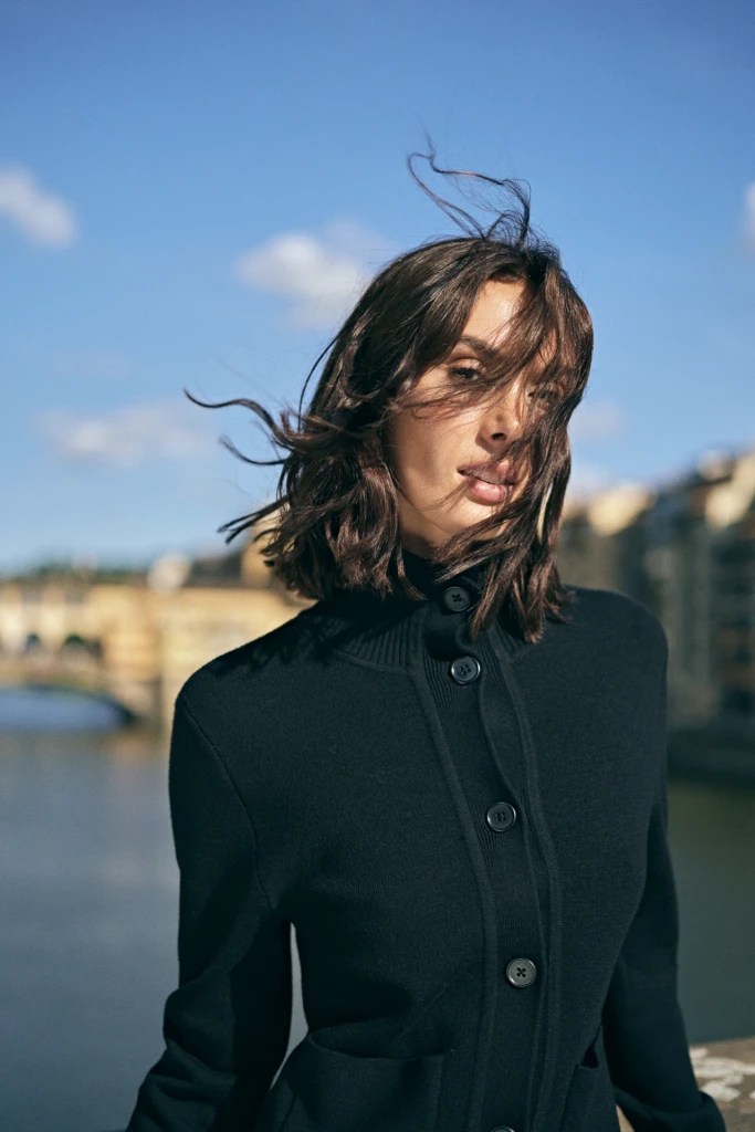Patrick Assaraf fashion editorial walking through central Florence -- fashion campaign photography by Alessandro Michelazzi