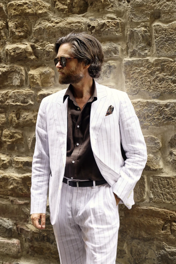 Hockerty Summer Lookbook shoot at Pitti Immagine Uomo, Florence.