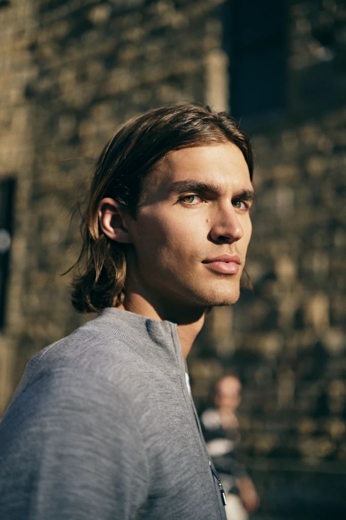 Patrick Assaraf fashion editorial walking through central Florence -- fashion campaign photography by Alessandro Michelazzi