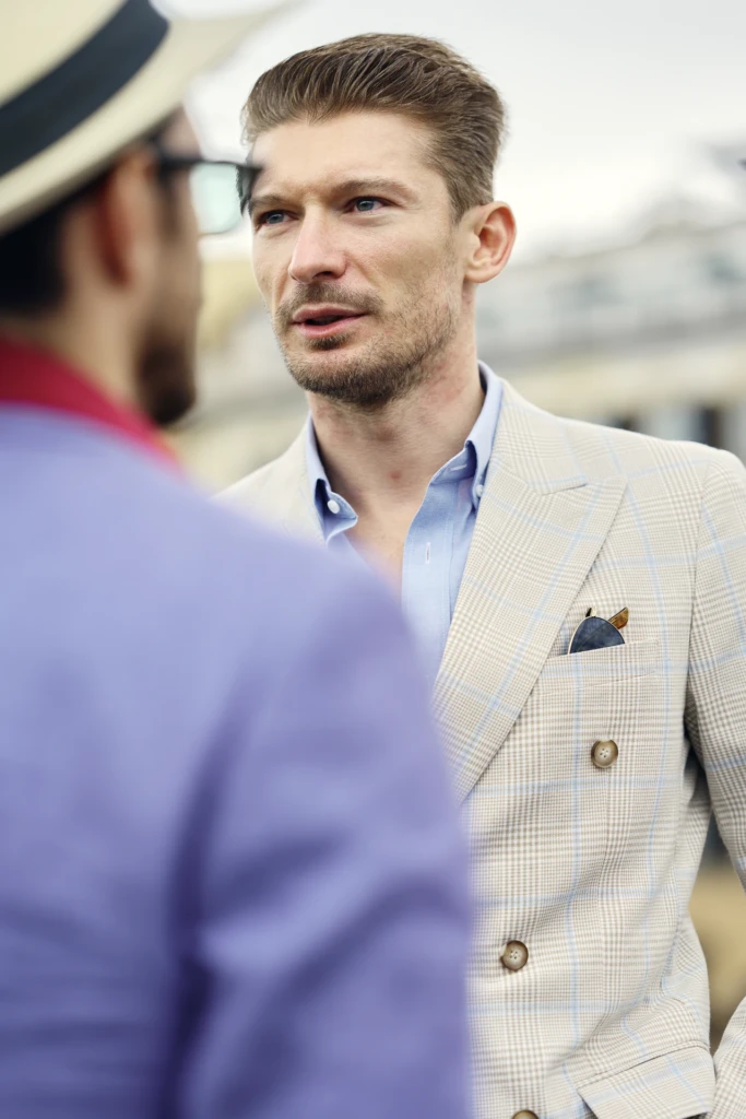 Hockerty Summer Lookbook shoot at Pitti Immagine Uomo, Florence.