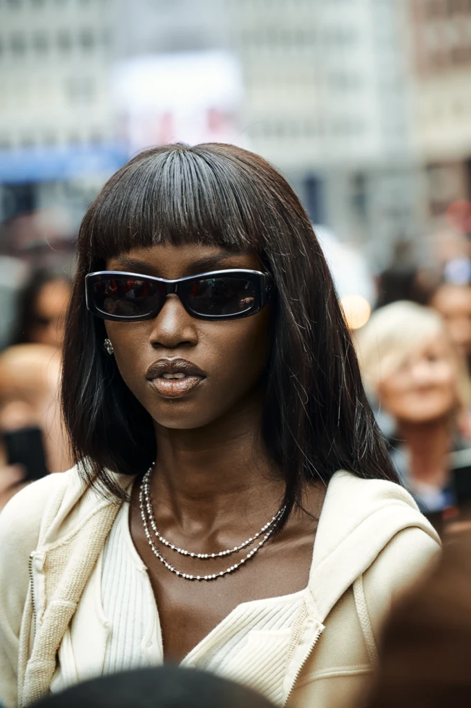 Look photographed on the streets of Milan during fashion week