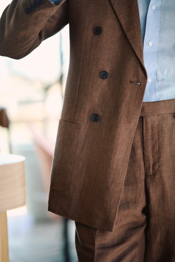 Menswear look from the Hockerty Summer Lookbook shoot in the streets of Florence.
