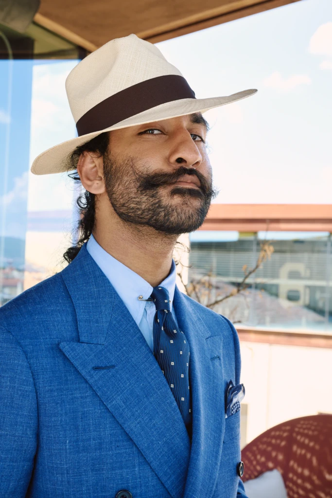 Menswear look from the Hockerty Summer Lookbook shoot in the streets of Florence.