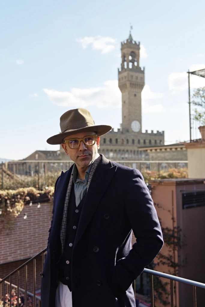 Style by Sarai (Jason Sarai) menswear editorial at Pitti Immagine Uomo 107, shot in Florence by Alessandro Michelazzi, look 078.