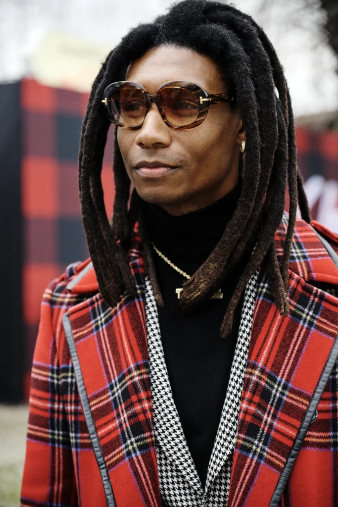 Street style look photographed at the Pitti Immagine Uomo 109 fair, Fortezza da Basso, Florence (look 78)