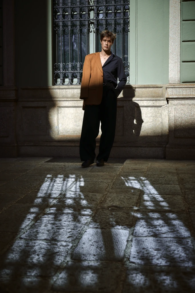 Look photographed on the streets of Milan during fashion week
