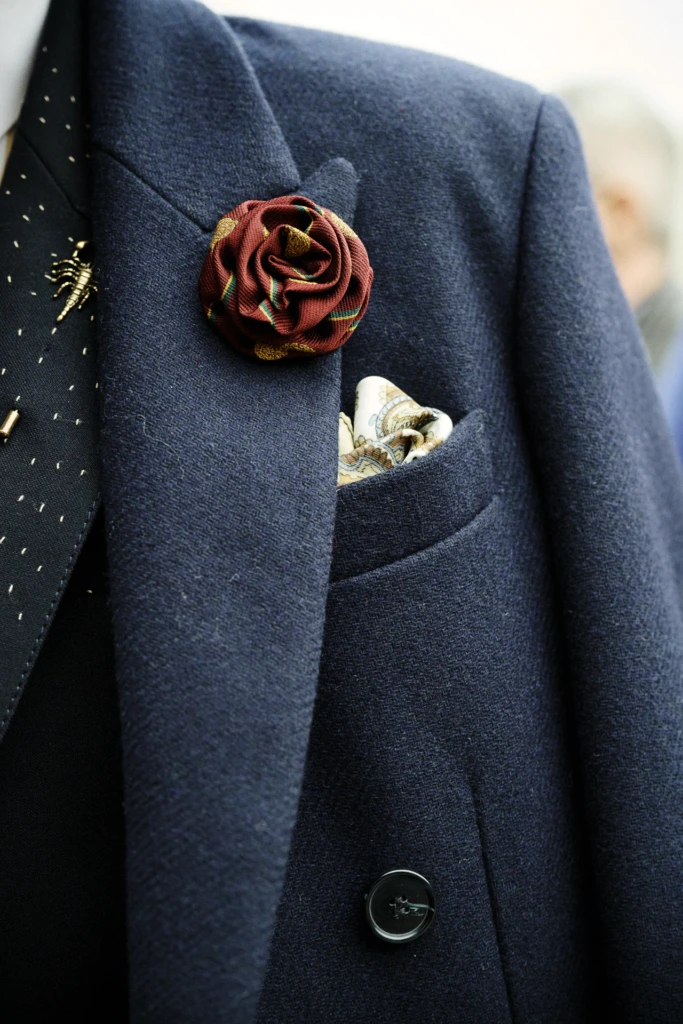 Street style look photographed at the Pitti Immagine Uomo 109 fair, Fortezza da Basso, Florence (look 84)