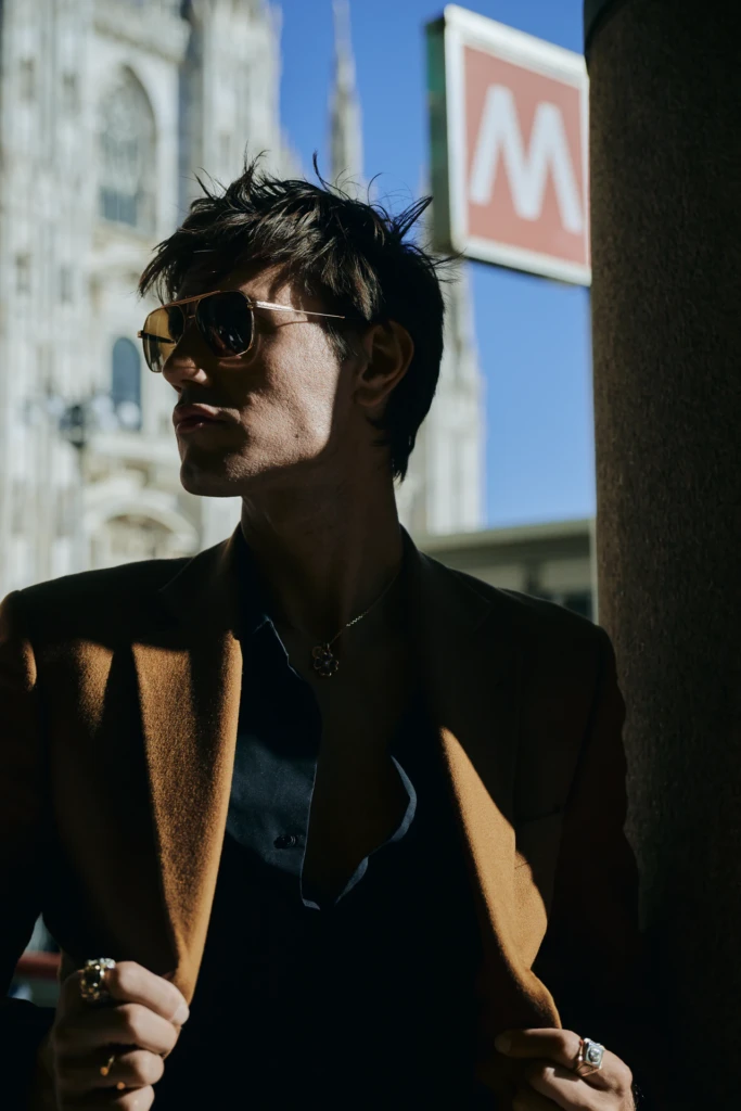 Fashion week street style shot in Milano, September 2025