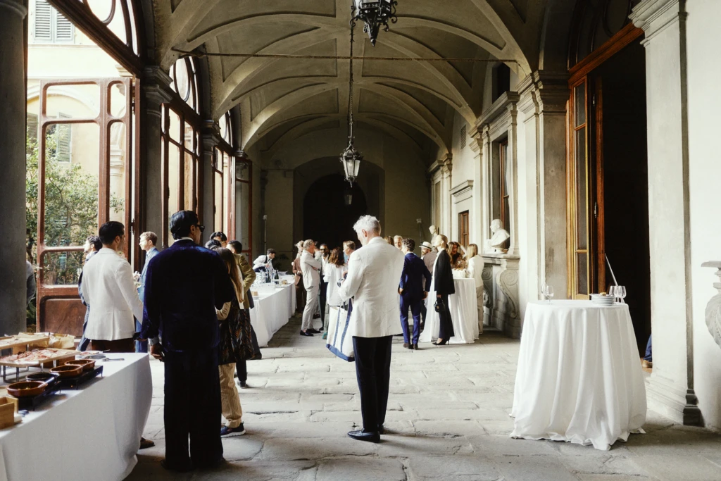 Evening at the Sartoria Caracciolo event, Pitti Uomo week, Florence.