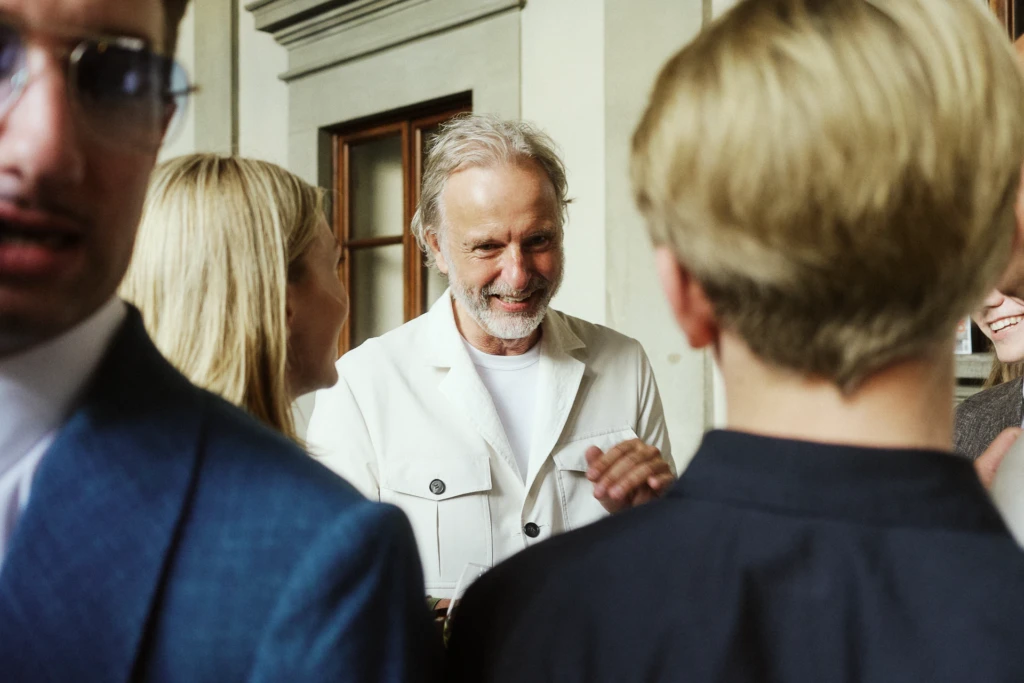 Guests at the Sartoria Caracciolo party during Pitti Immagine Uomo, Florence.