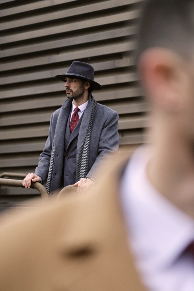 Hockerty winter lookbook shoot during Pitti Immagine Uomo 109, Florence (look 121)