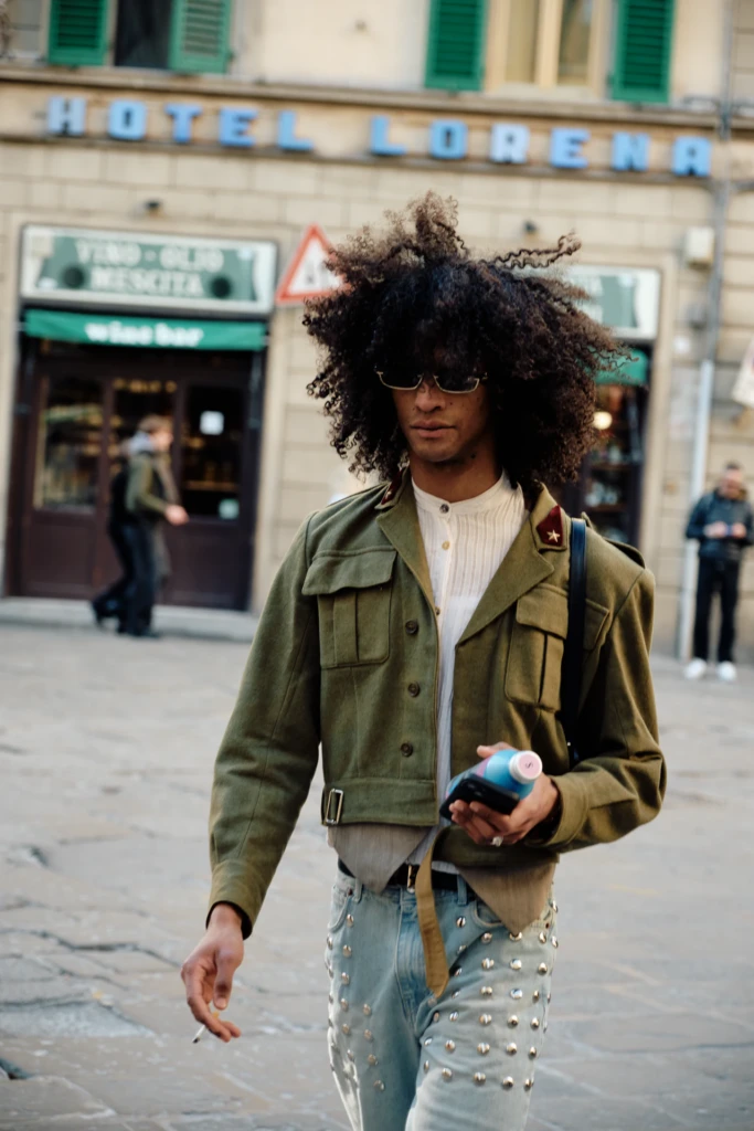 Street style during Pitti Immagine Uomo 107 — day and evening scenes from the streets of Florence photographed by Alessandro Michelazzi, image 125.