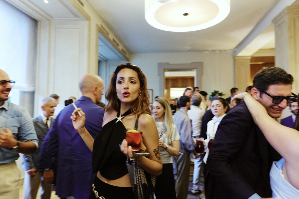 Guests at the Sina Villa Medici party with Wm Brown Magazine, Pitti Uomo week, Florence.