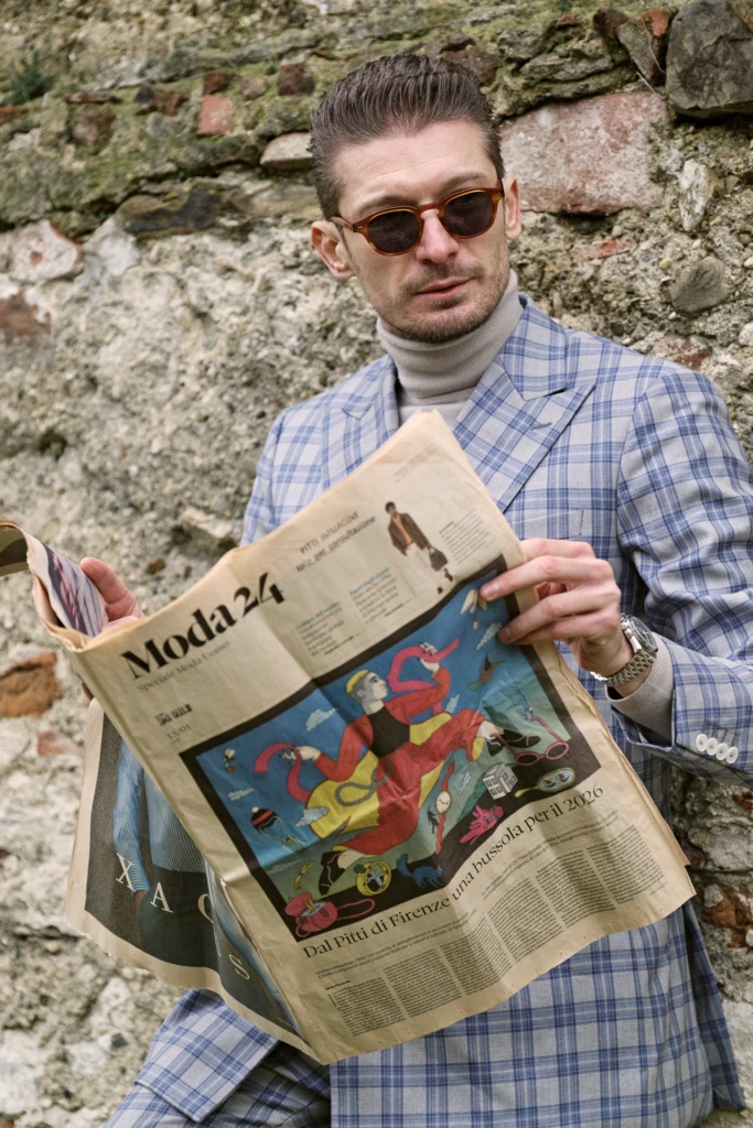 Hockerty winter lookbook shoot during Pitti Immagine Uomo 109, Florence (look 130)