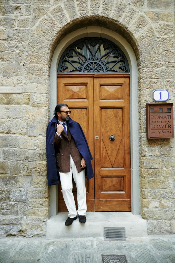 Sartorial 55 shoot in the streets of Florence during Pitti Immagine Uomo 109 (look 158)