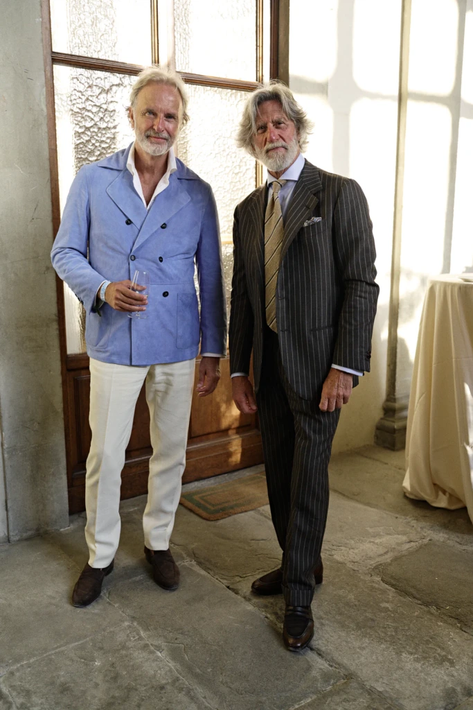 Menswear look at the Plaza Uomo Pitti Uomo party, Florence