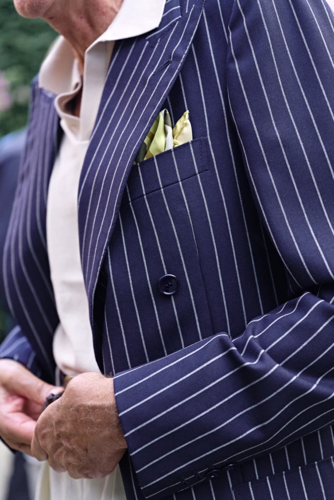 Menswear look at the Plaza Uomo Pitti Uomo party, Florence