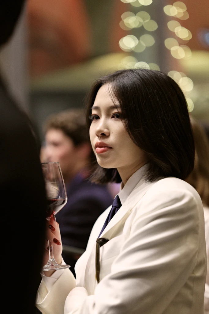 Guests at an evening event during Pitti Immagine Uomo 109, Florence (look 175)