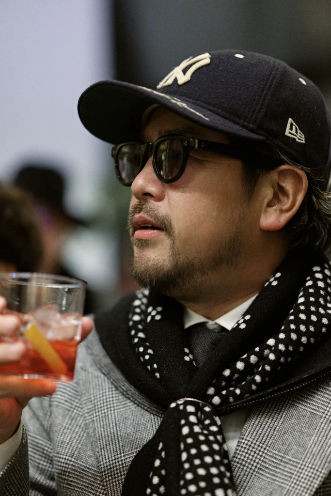 Guests at an evening event during Pitti Immagine Uomo 109, Florence (look 176)