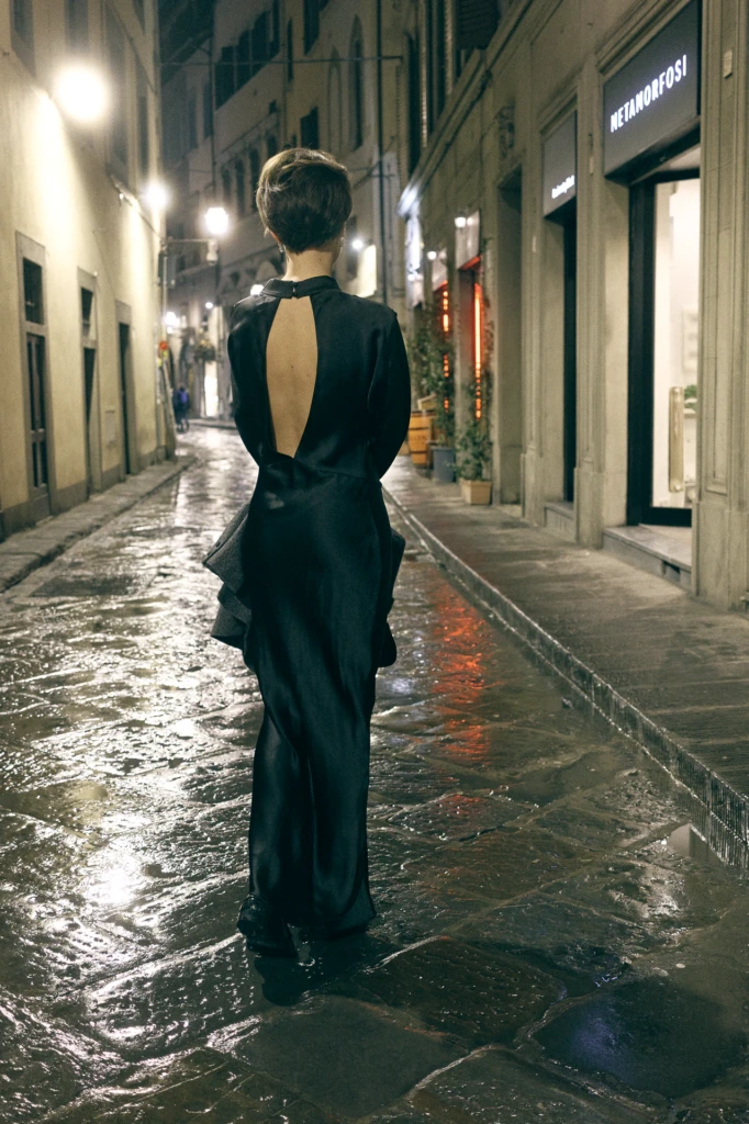 Guests at an evening event during Pitti Immagine Uomo 109, Florence (look 196)