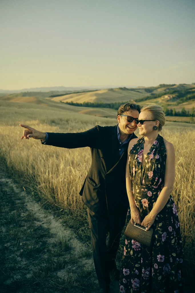 Golden hour portrait at Tenuta d'Arbia during Pitti Uomo 110