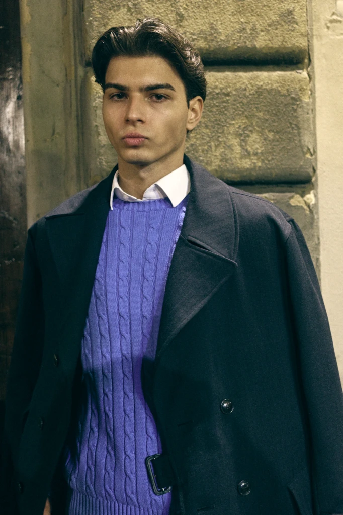 Guests at an evening event during Pitti Immagine Uomo 109, Florence (look 209)
