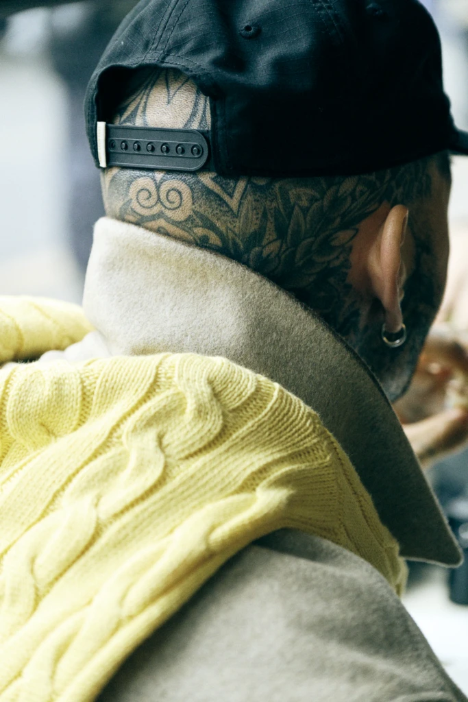 Milano Fashion Week January runway detail shot — photography by Alessandro Michelazzi