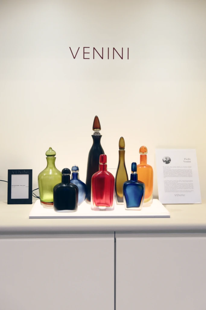 Detail of a finished Venini glass vase, Murano Venice