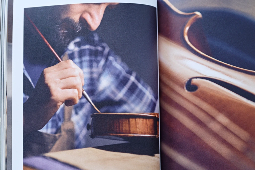 Sorgentone Mecatti at his Florence workbench, magazine editorial