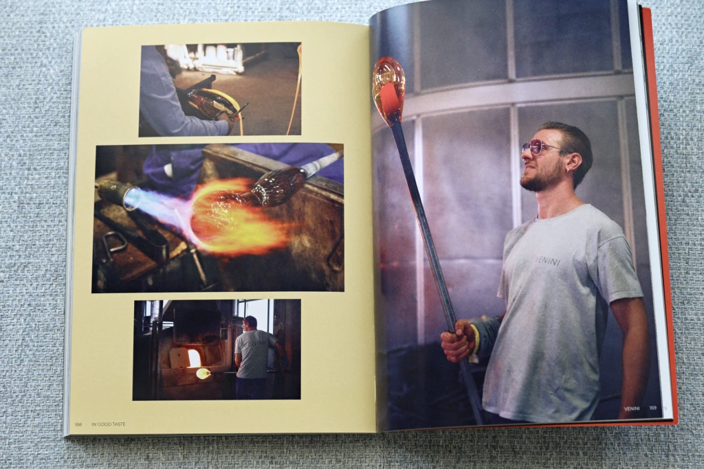 Molten glass being shaped, NoChaser Magazine editorial