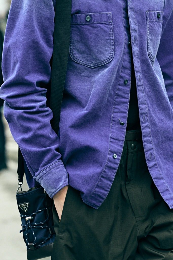 Milano Fashion Week January close-up styling detail — photography by Alessandro Michelazzi